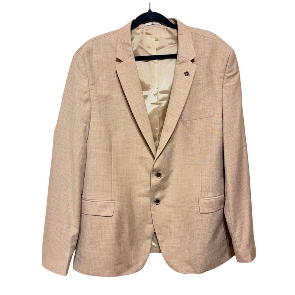 NWT $500 Vercini Slim Fit Tan Suit Jacket Two Button Blazer Big & Tall Size 64